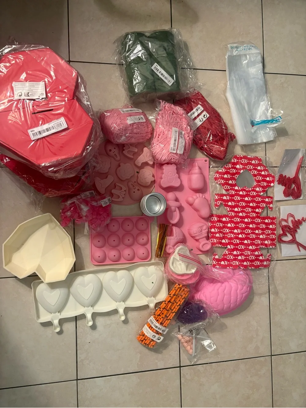 Pink Heart & Party Baking Supplies Kit - Ideal for Home Parties
